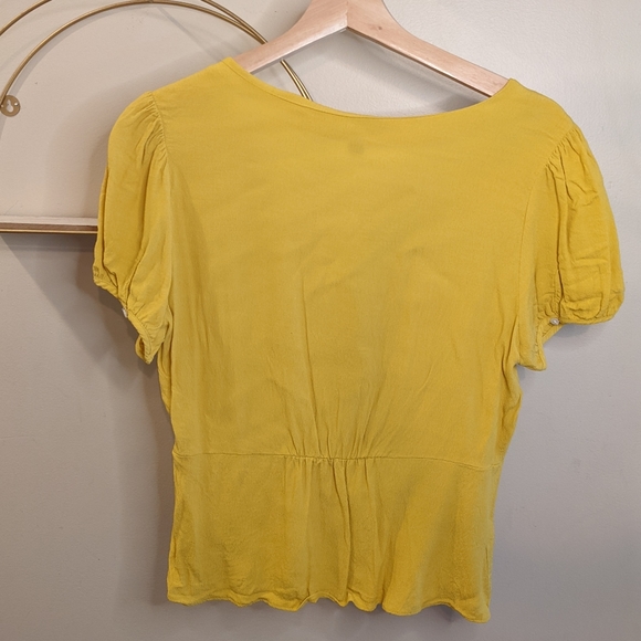 NWT J. Crew mustard yellow peplum top - Picture 4 of 4
